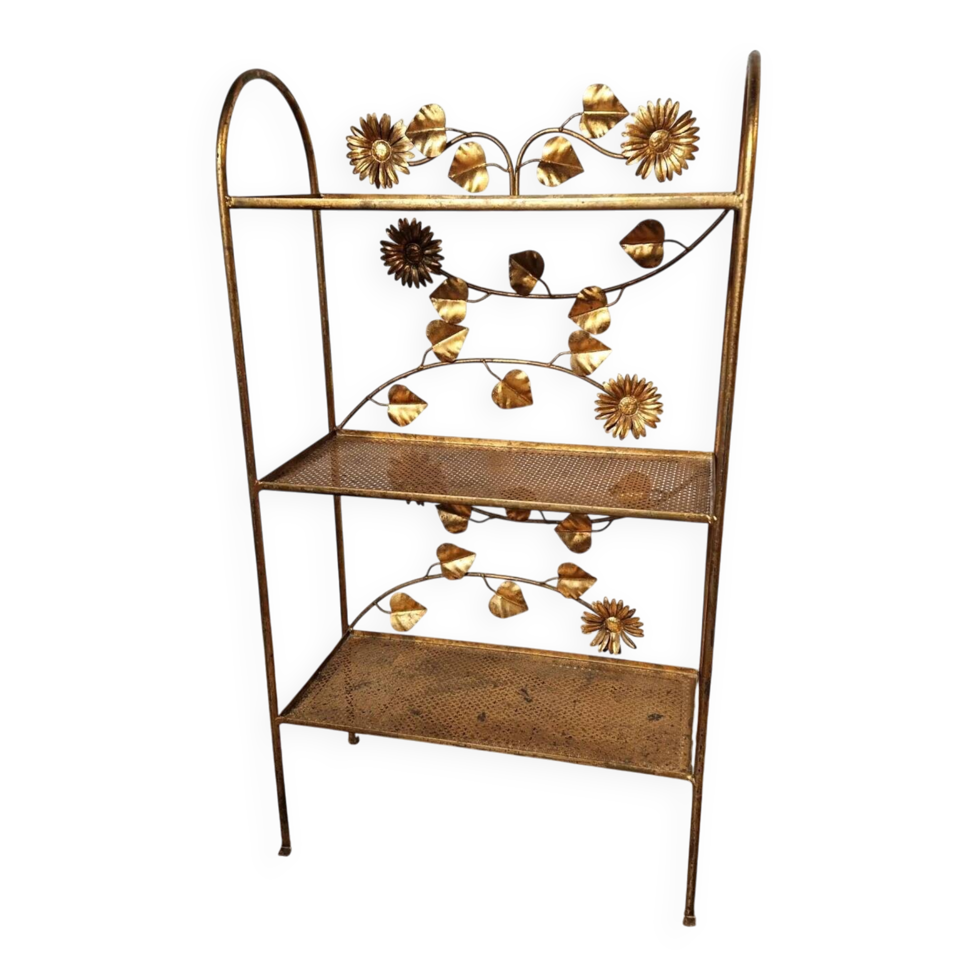 Gilded étagère, French, 1960s