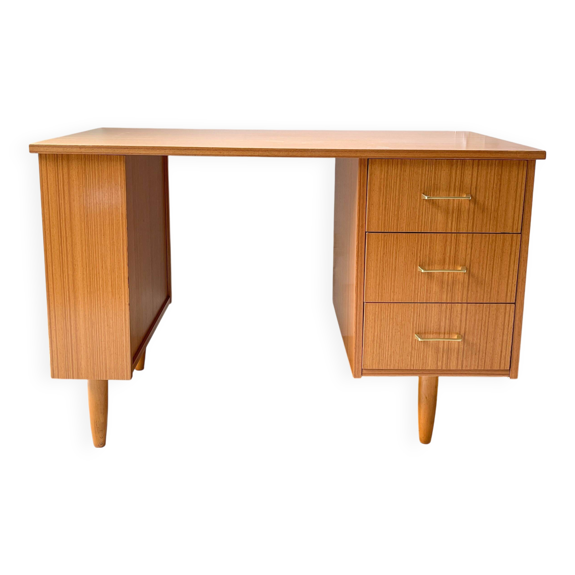 Vintage Scandinavian Formica Desk with 3 Drawers from the 70s