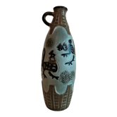 Stoneware vase decorated with vintage ceramic roosters XXth