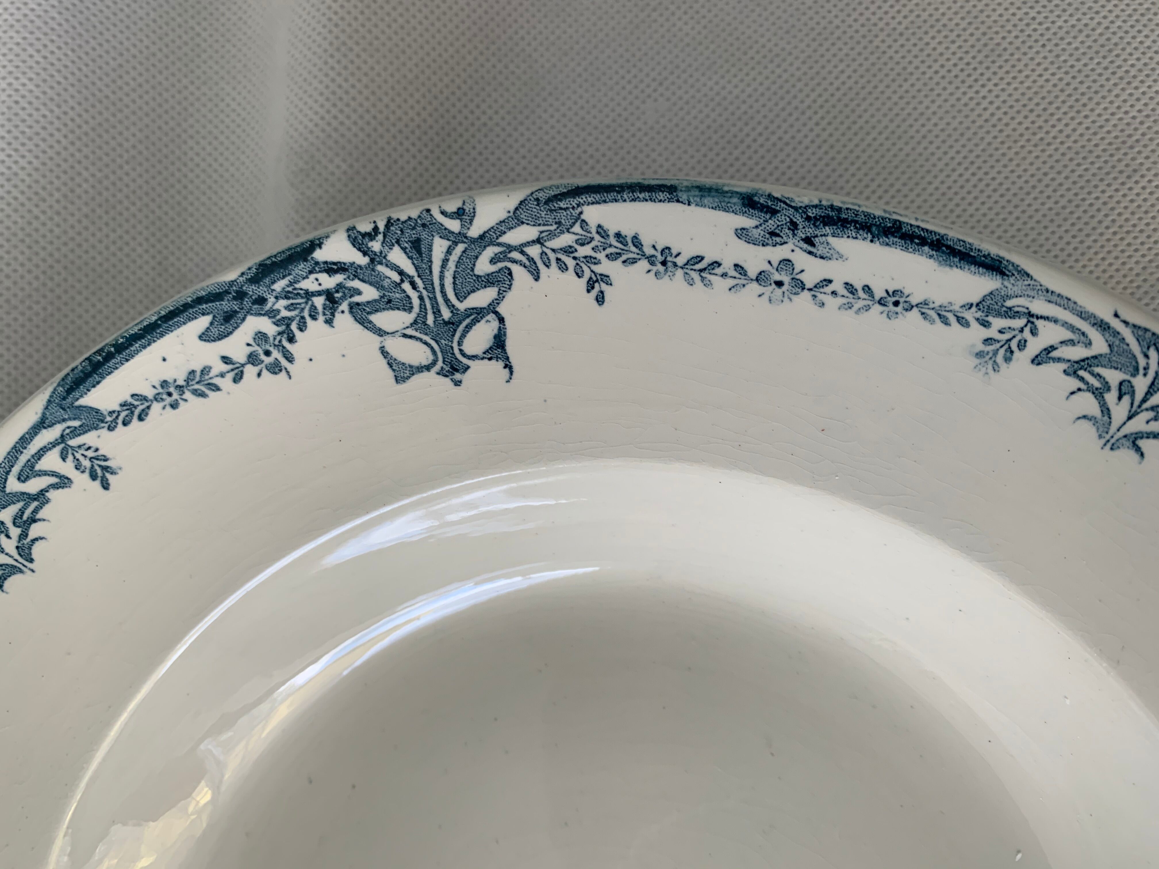 Service 20 plates and 3 dishes blue earthenware Vaucluse U-C Sarreguemines Digoin