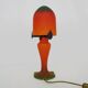Lampe champignon en pâte de verre marmoréen orange vert. Artistar