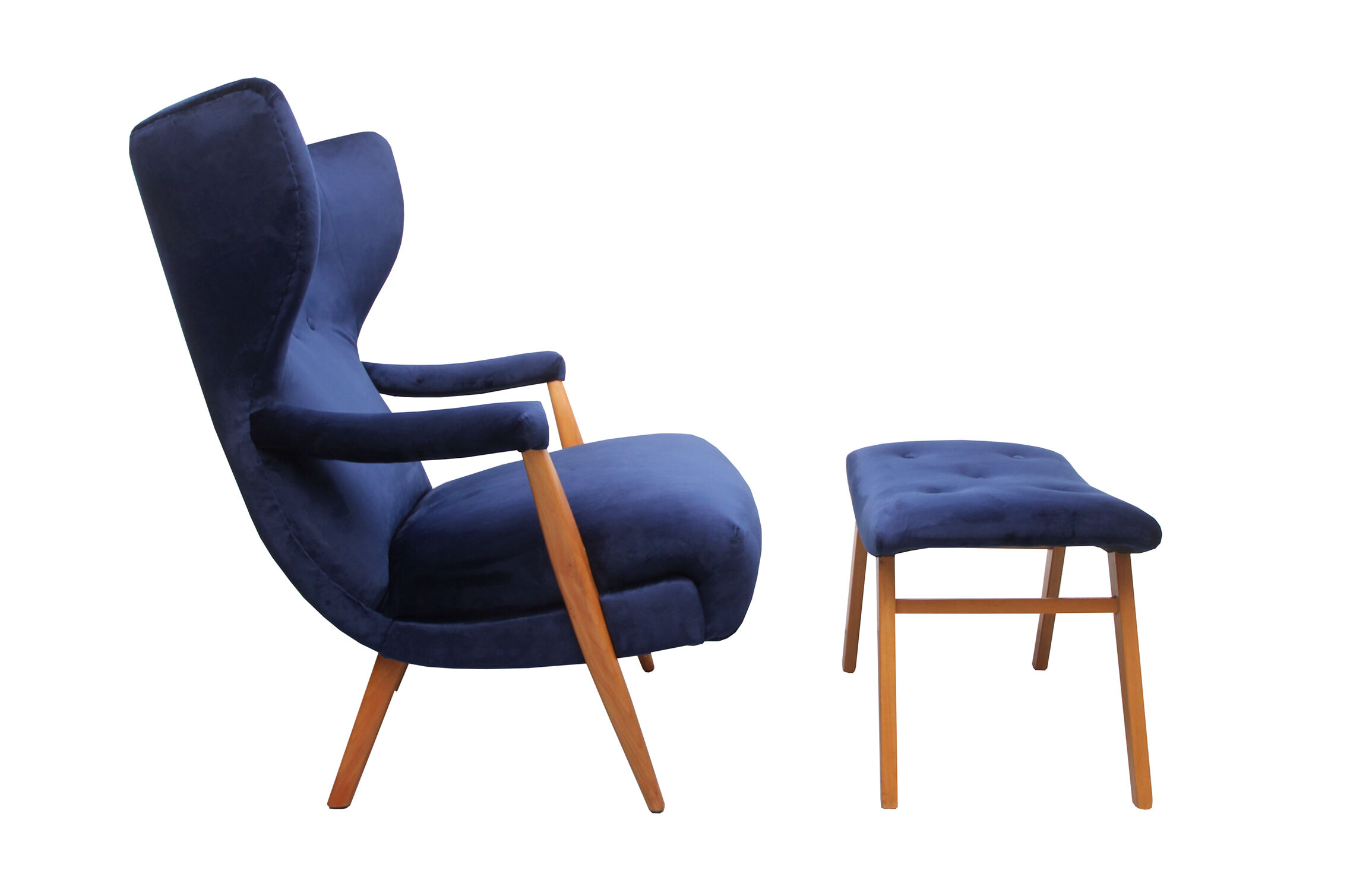 1950s highjack chair with stool, completely restored