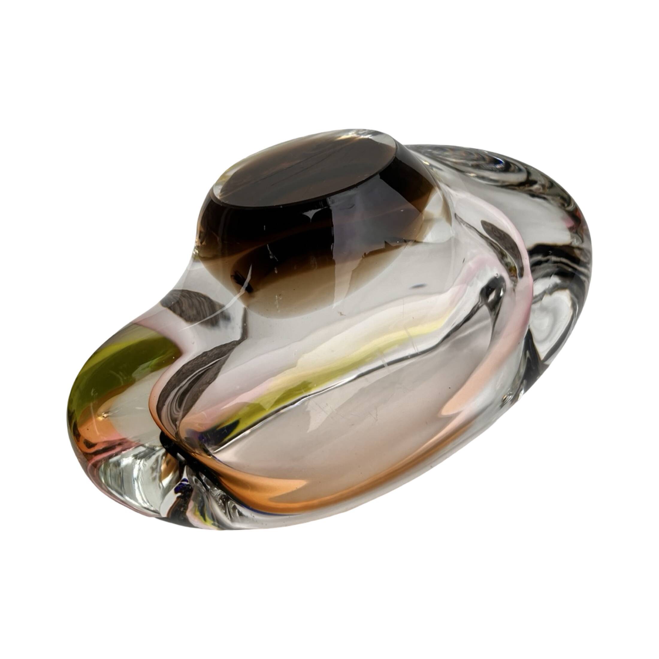 Cendrier en verre, conçu par Jozef Rozinek, Borocristal Nový Bor, Tchéquie 1970