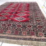 Tapis vintage ouzbek Boukhara fait main en laine – 126 x 181 cm – années 1960