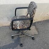 Vintage leopard fabric office chair