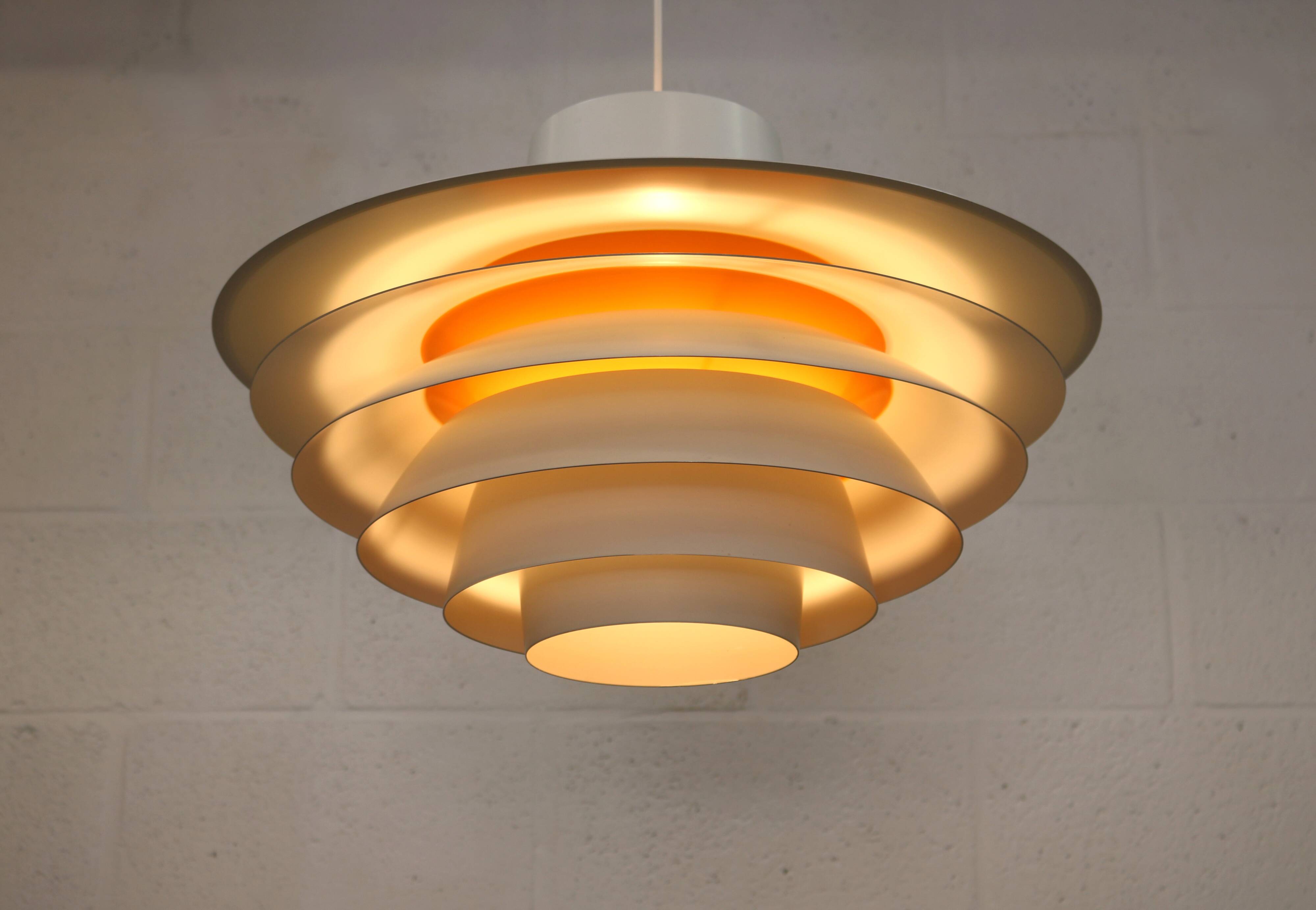 XL Verona Pendant by Svend Middelboe - 1980s Scandinavian  - White/Yellow