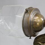 Lampe de bureau Sécession des années 1930, en laiton et verre, Tchécoslovaquie