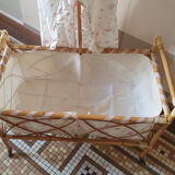 Rattan doll cradle bed
