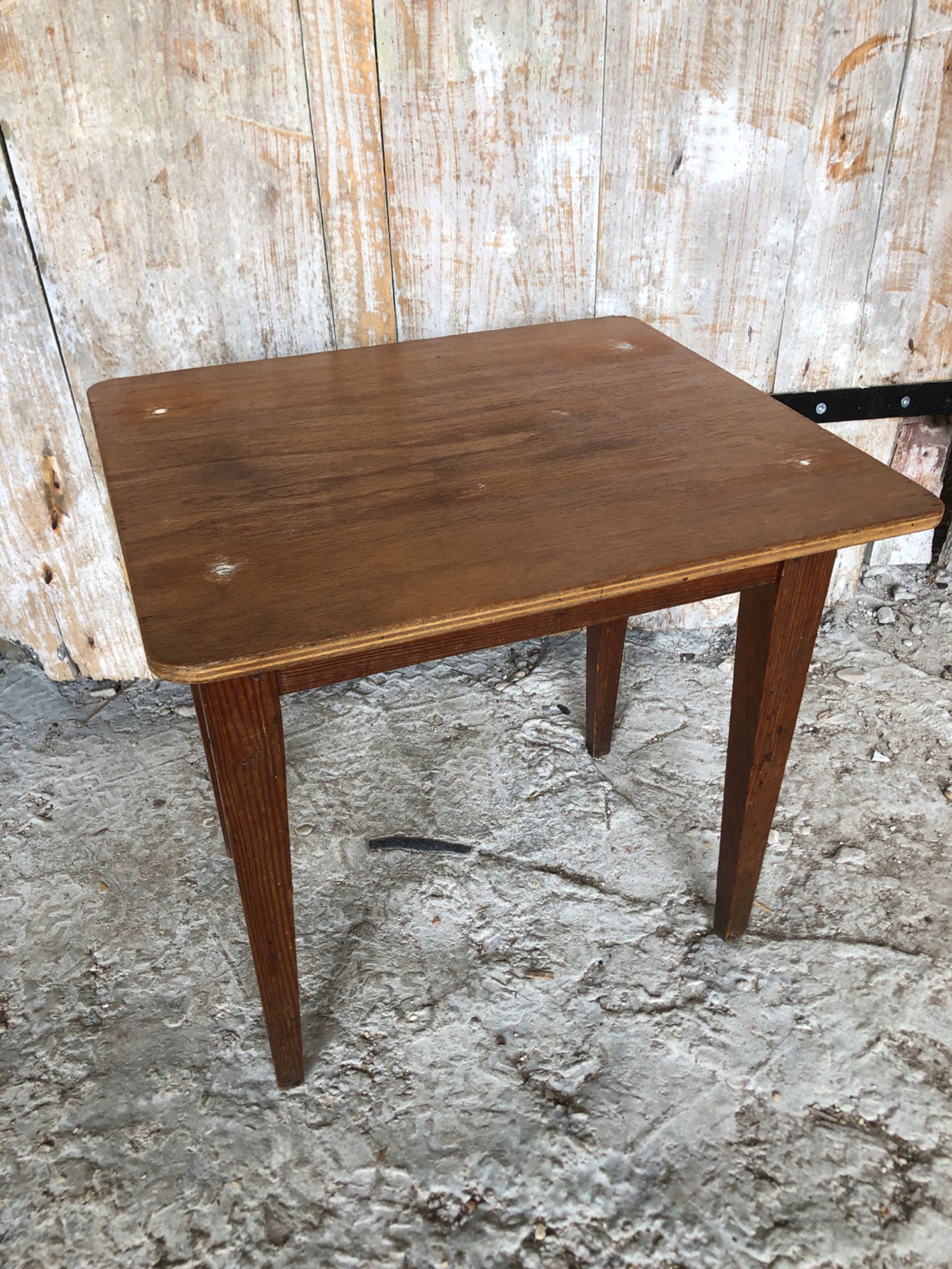 Table ecolier bois pieds compas vintage