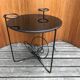 1950s round coffee table in black opaline