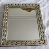 Mirror framing silver carved wood