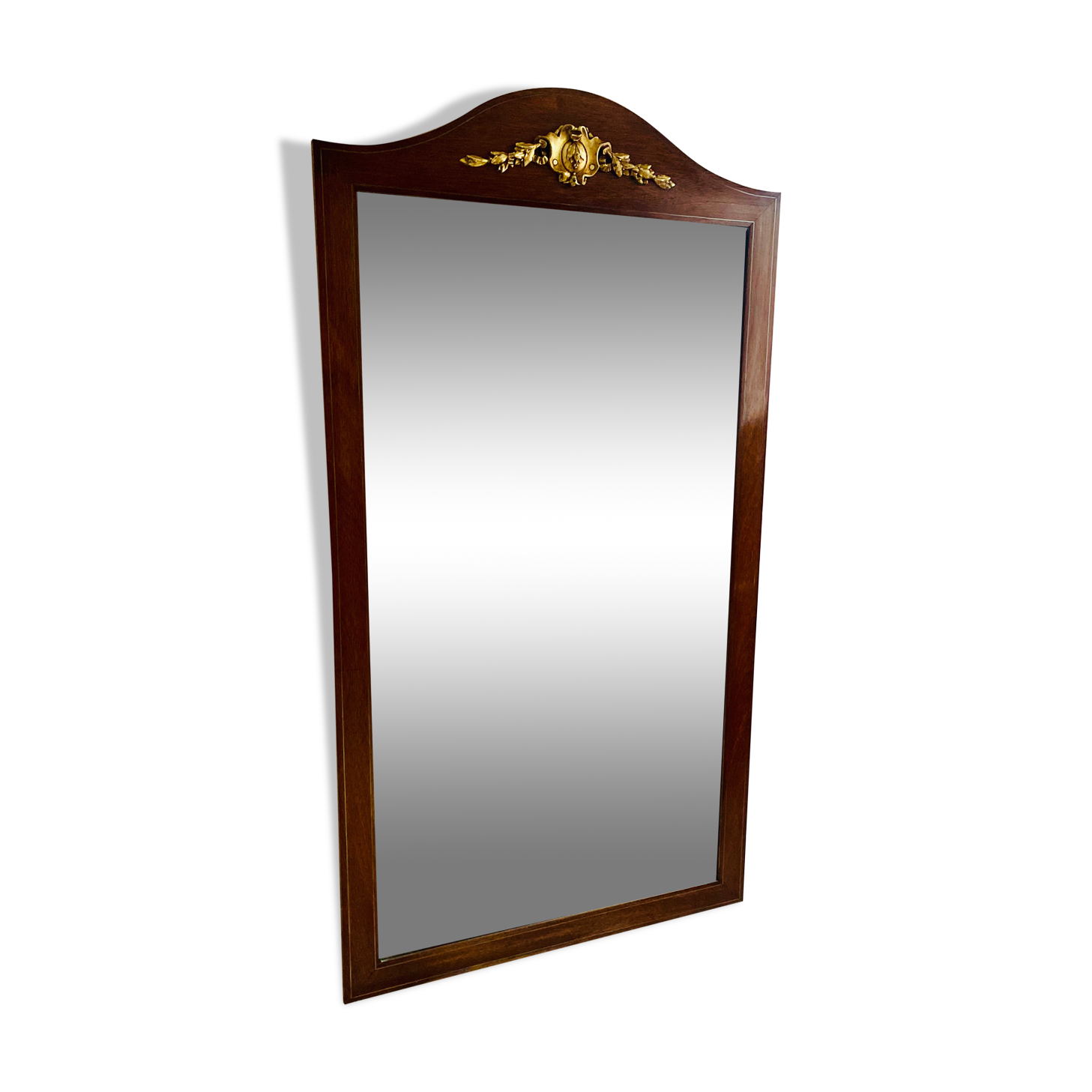 Rectangular mirror beveled ice, wooden frame