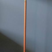 Danish teak floor lamp with brass tripod foot, 1960s