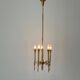 Brass chandelier with 5 light arms, Italy, 1960s