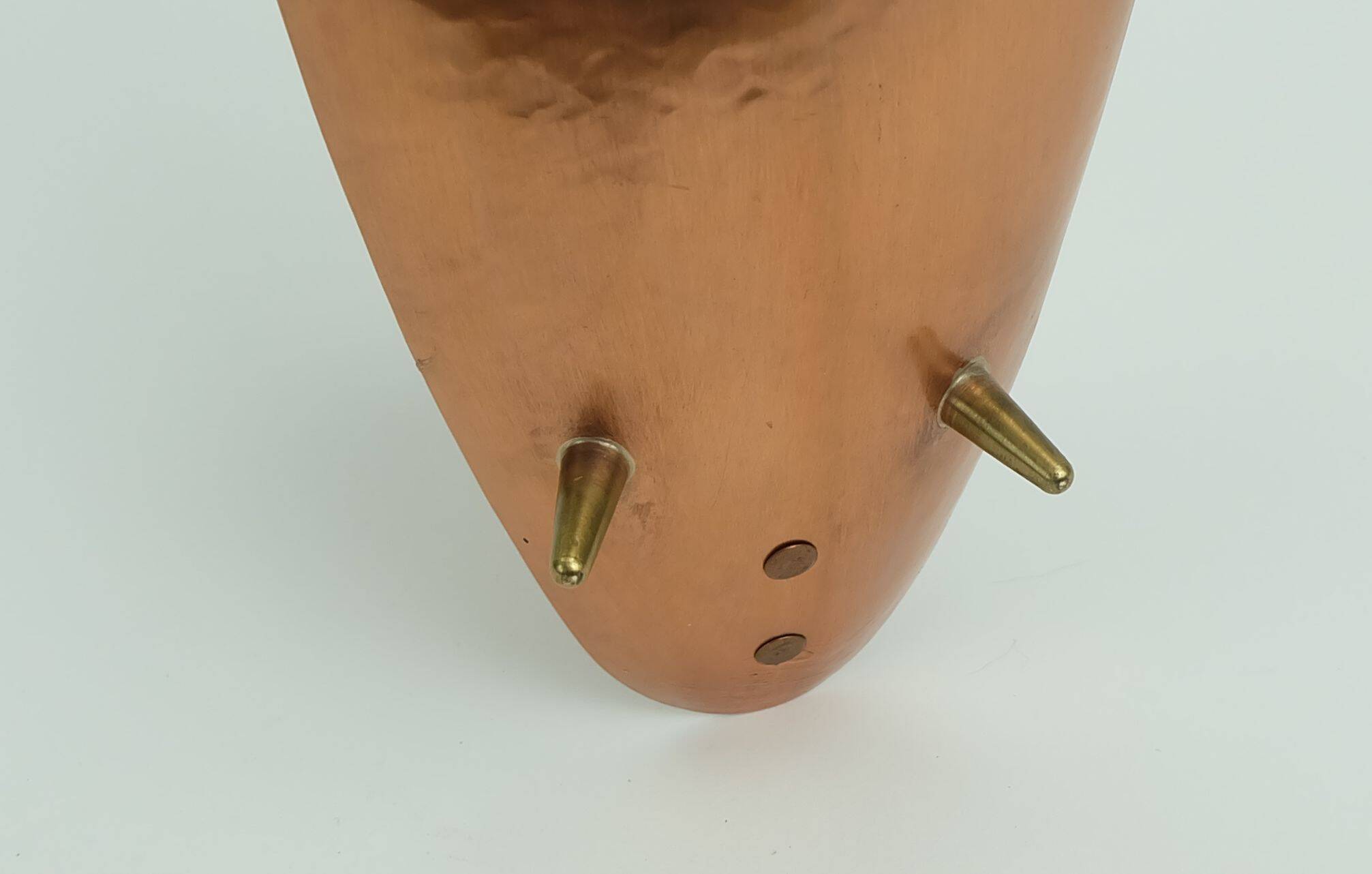 Large 1950s 60s mid century wall candle holder hammered copper