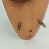 Large 1950s 60s mid century wall candle holder hammered copper