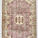 Rare Tapis Vintage Anatolie | Rose Antique & Crème Floral Rug, 185x314 Cm