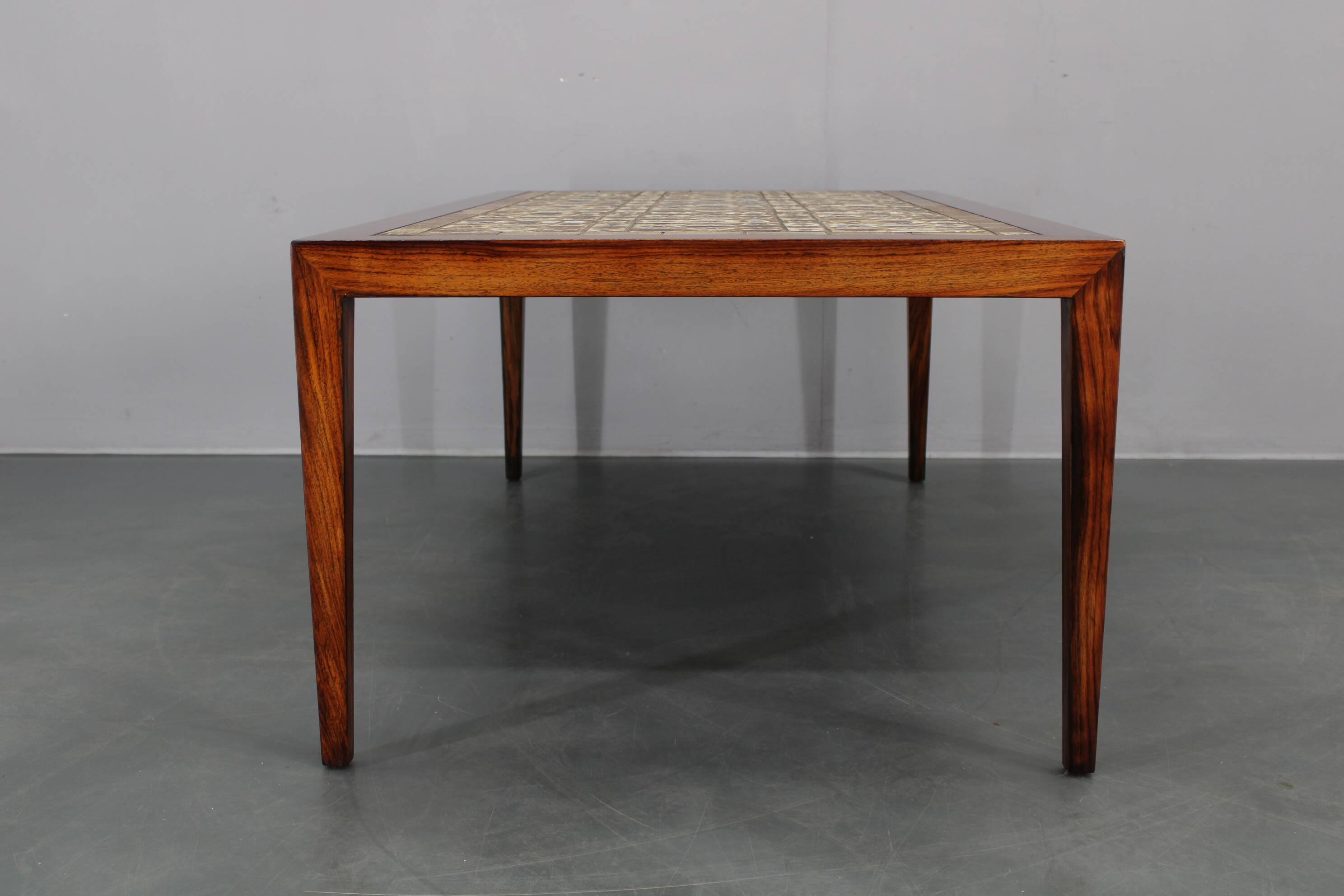 Mid-century Danish Haslev Mobelsnedkeri coffee table with Royal Copenhagen ceramic tiles