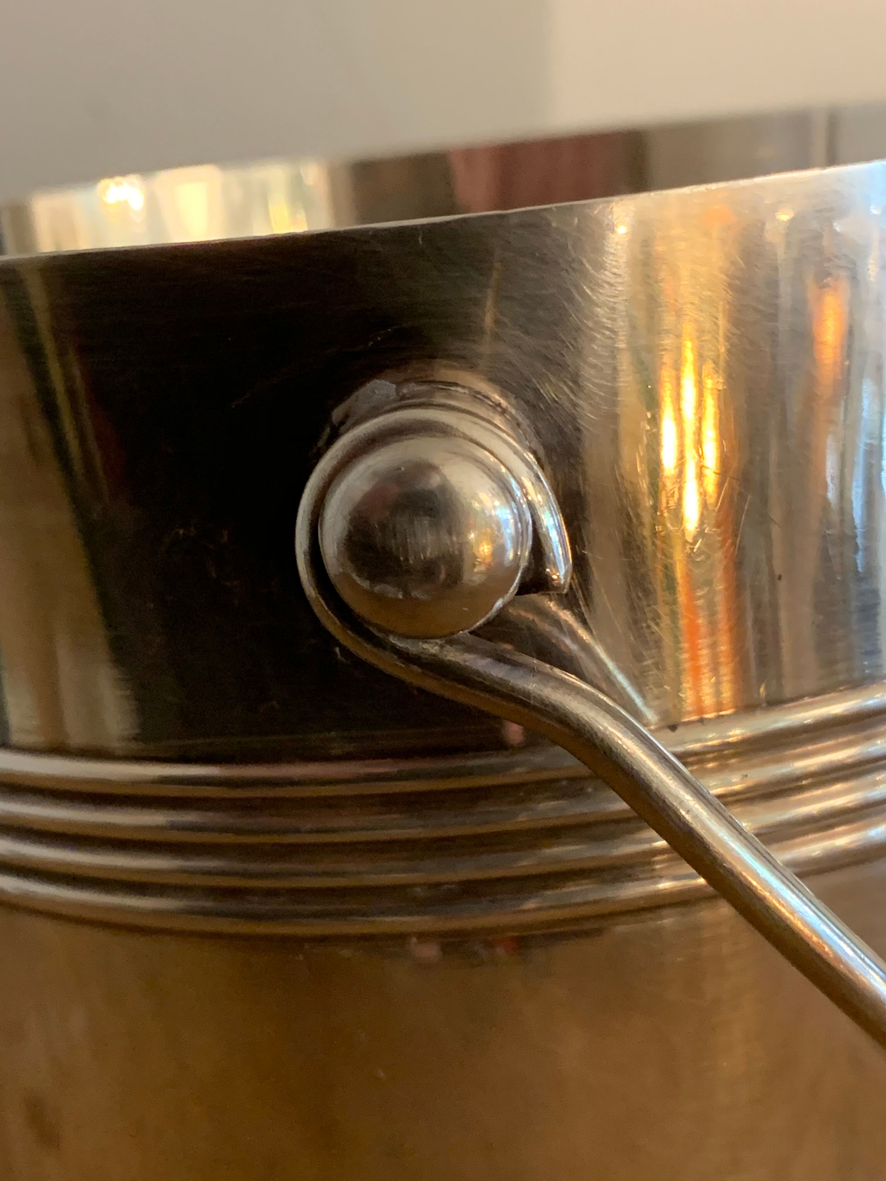 Gallia Christofle 1940 silver metal ice bucket