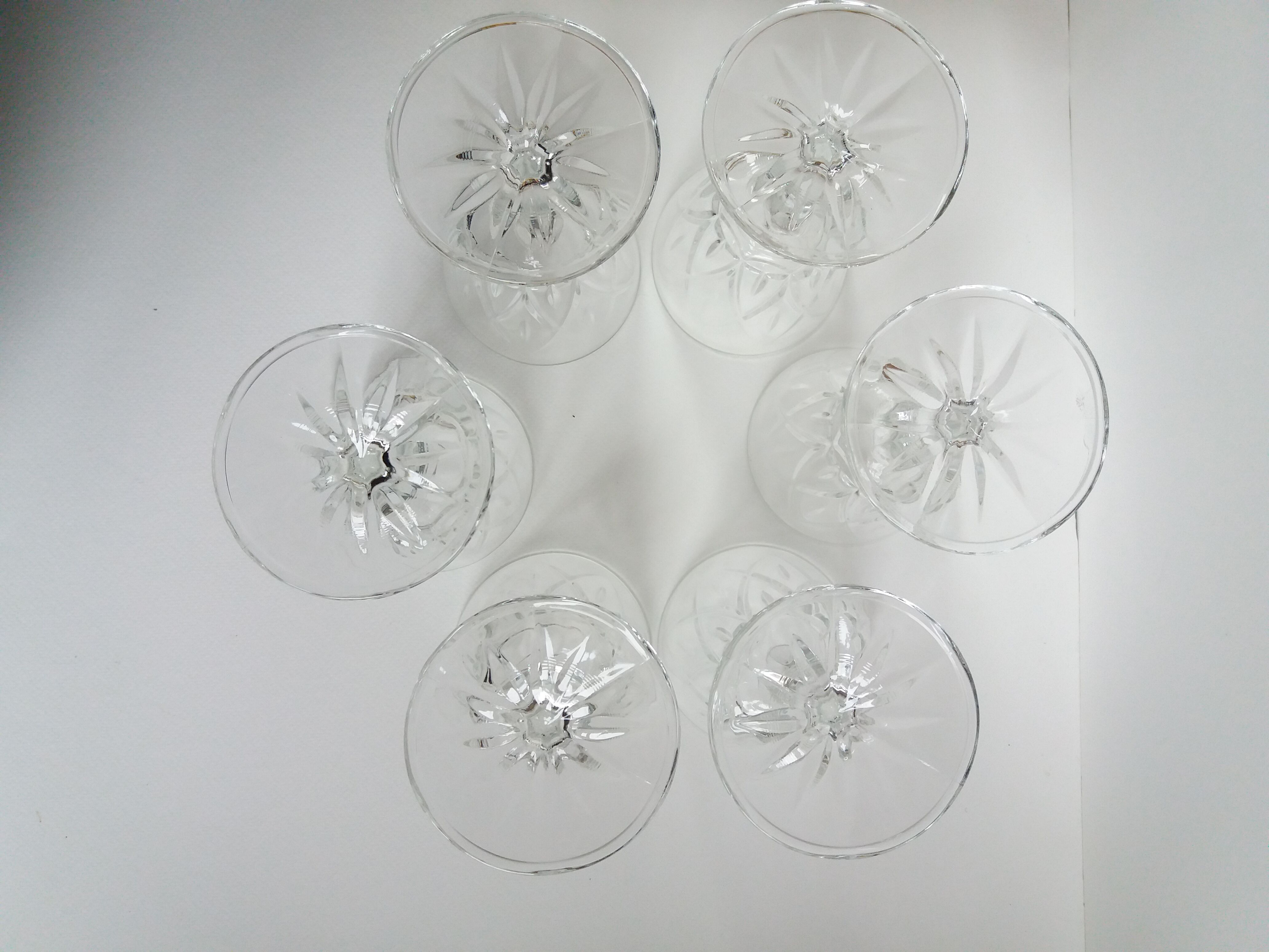 6 chiseled water glasses