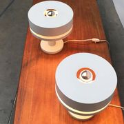 Minimalist table lamps from the German mid-century space age by Kaiser Idell / Kaiser Leuchten, 1960s, set of 2.