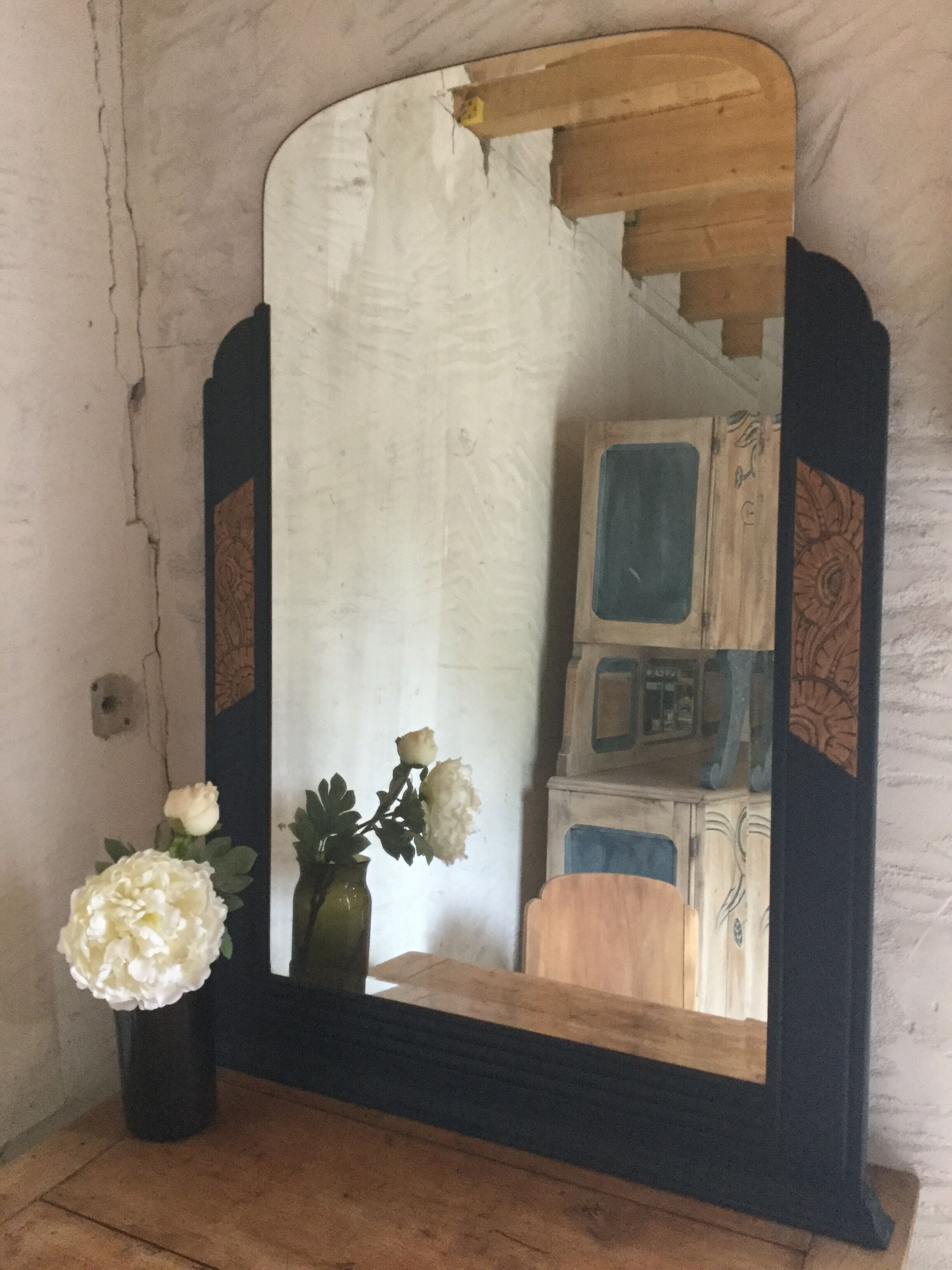 Great mirror Art Deco old 99x132cm