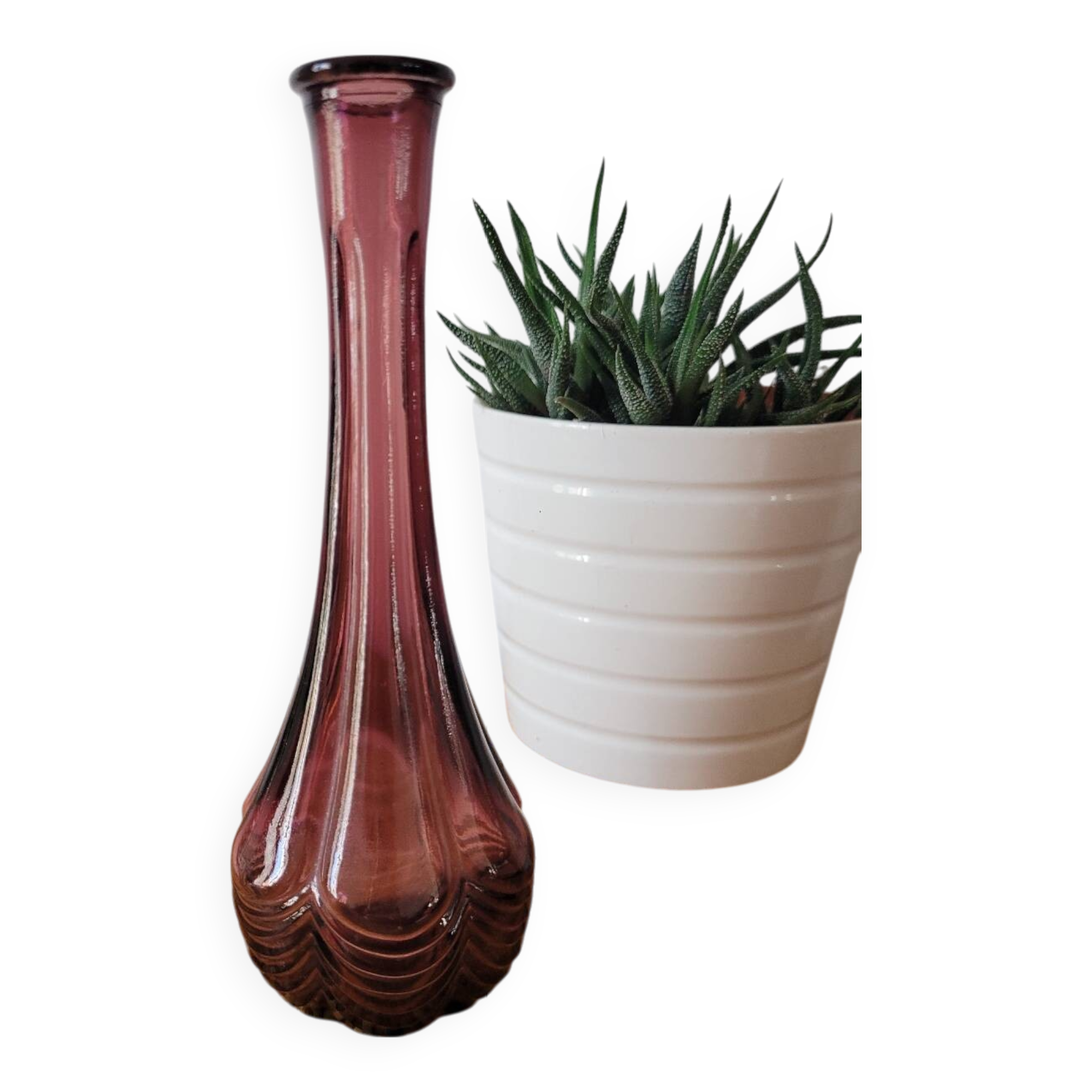 Small purple glass vase