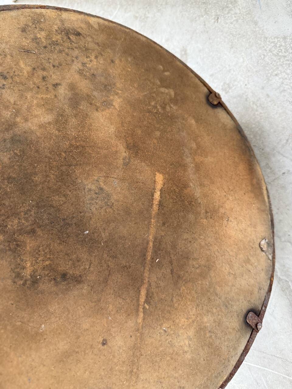 Brutalist mirror with metal chain from the 50s