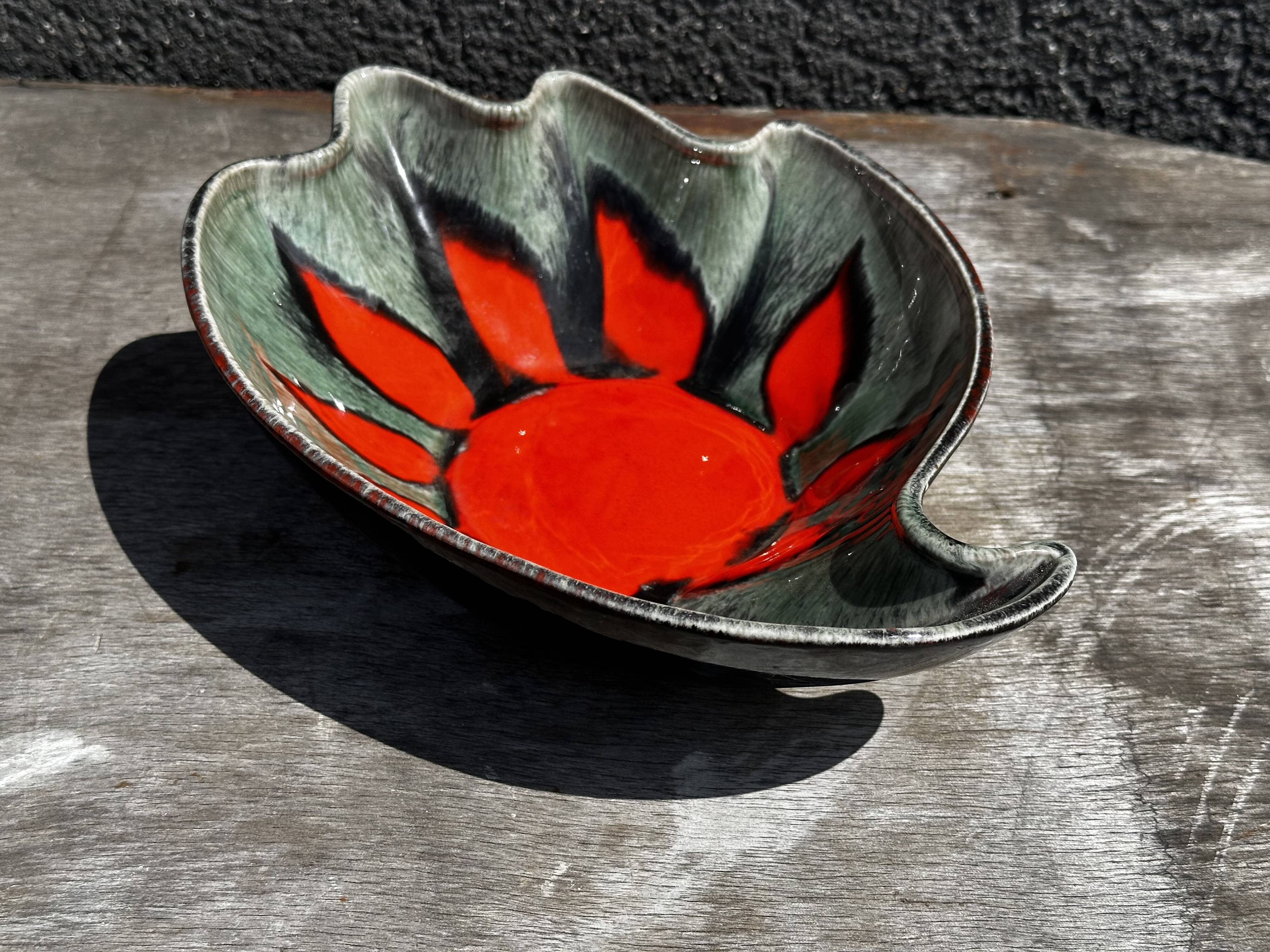Coupe / Vide Poche - Décor Soleil - Forme Libre - Céramique Elchinger