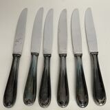 6 silver metal table knives