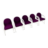 Ensemble de 5 chaises de salle à manger postmodernes par Arco, 1980
