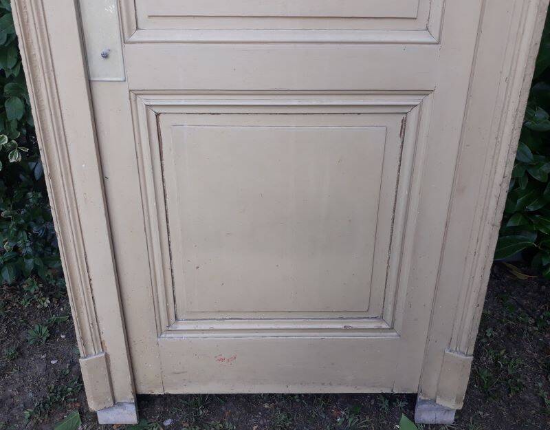 Haussmannian door 72.7x221cm with an old glazed transom frame chassis.