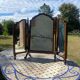Miroir psyché triptyque en acajou