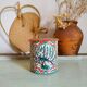 Boîte colorée ancienne motifs floraux et paon