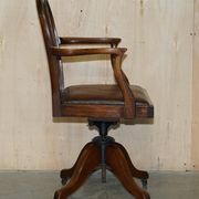 Antique George Hepplewhite captain's chair 1880 leather