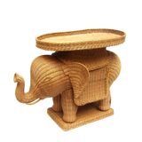 Elephant bass table in rattan.