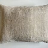 Coussin en chanvre de ferme 19e dos de vieux lin 40cm x 30cm