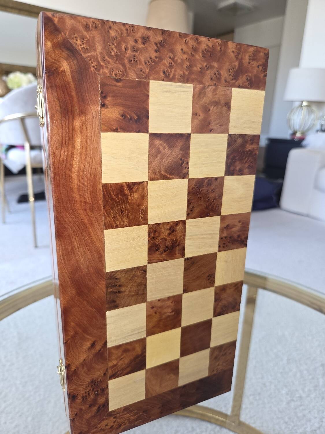 Royal Thuya Chess and Backgammon Game Box 30cm Square