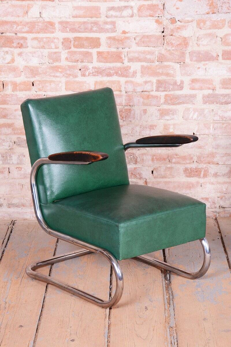 Bauhaus Armchairs in Beech and Chrome from Mauser, Germany, 1930s, Set of 2
