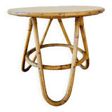 Bamboo and rattan side table circa 60's