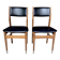Pair of Scandinavian chairs in wood and black skai