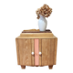 wood and marble bedside table revamped in terracotta