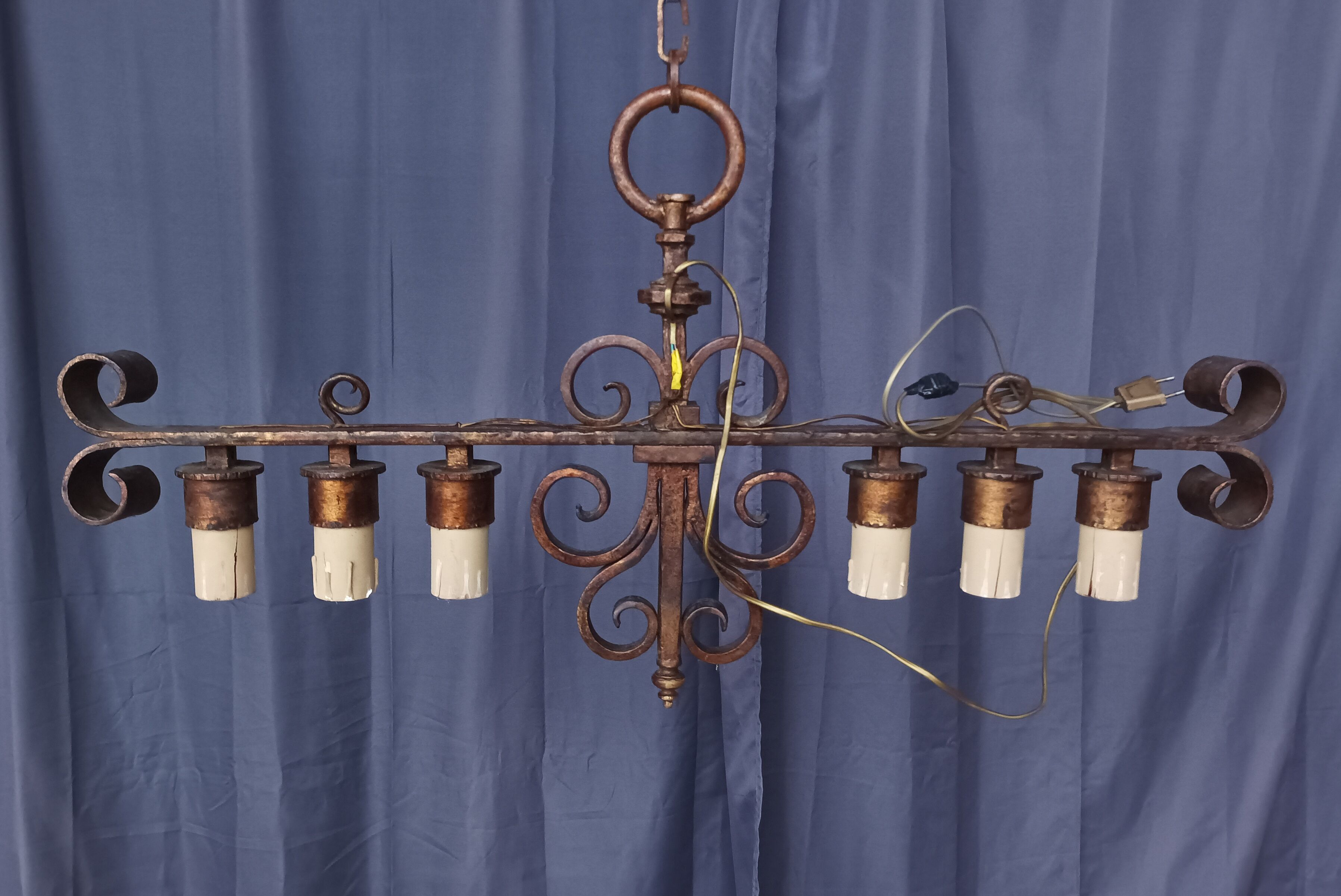 Wrought iron chandelier circa 1900