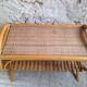 Side table in rattan and wicker curved vintage years 60/70