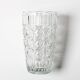 Vintage Solid Heavy Clear Hand Pressed Glass Flower Vase / Italy / 1960s