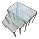 3 metal and glass nesting tables