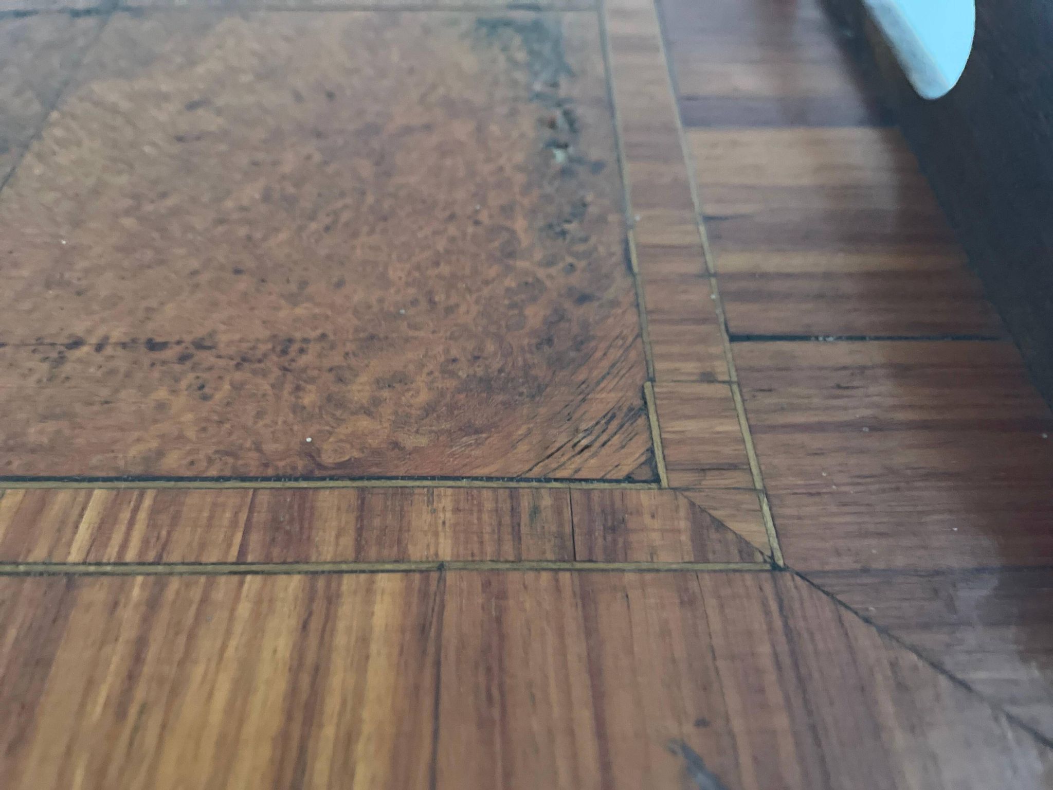 Table basse en bois avec joli motif carré  Plateau de service, années 1960, Allemagne