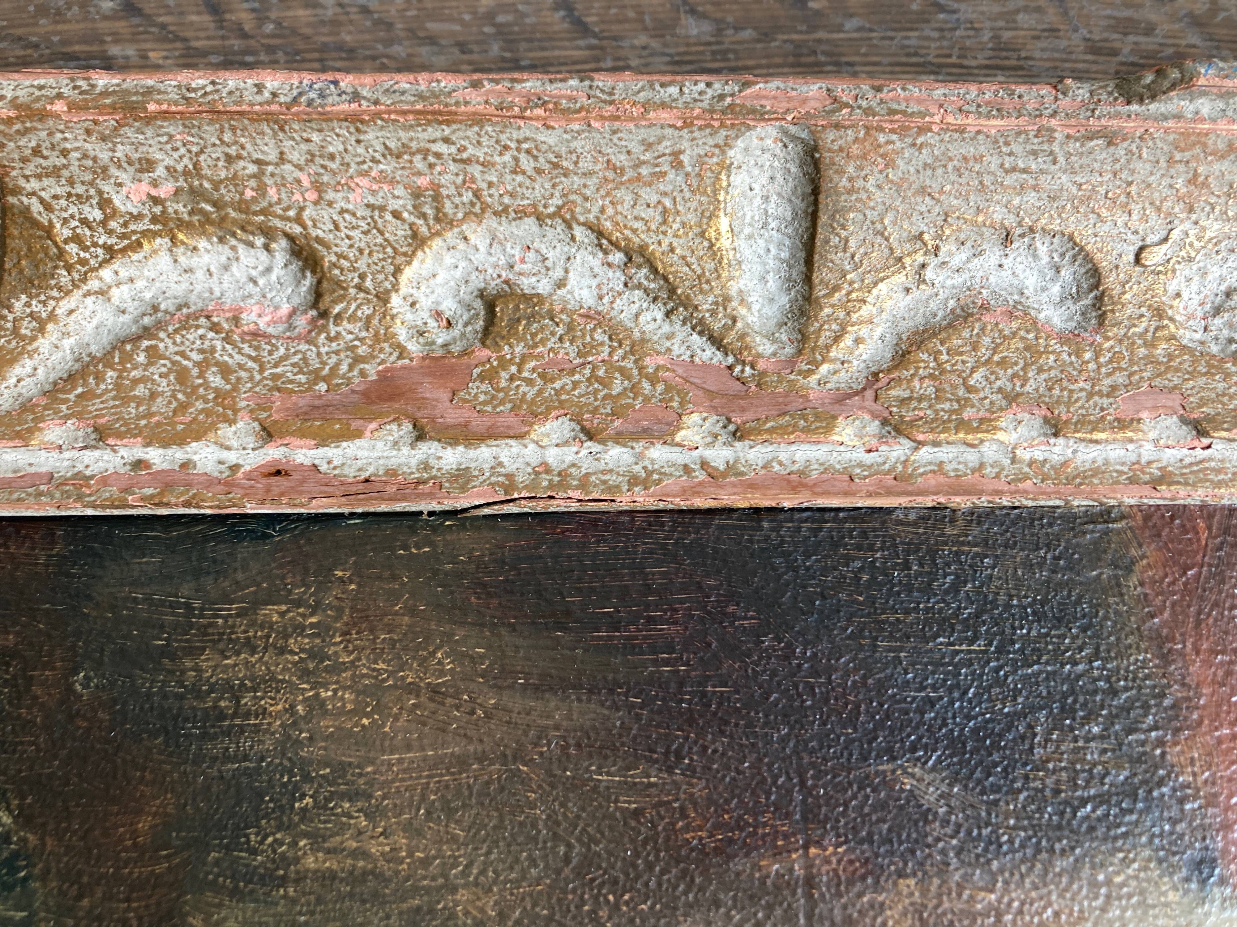 Odalisque au rideau rouge huile sur bois vers 1950