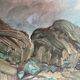 Ancient table, marine landscape, signed 20th century.