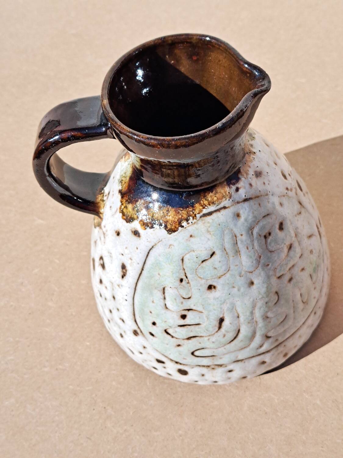 Ceramic pitcher Juliette Derel Vallauris 1960